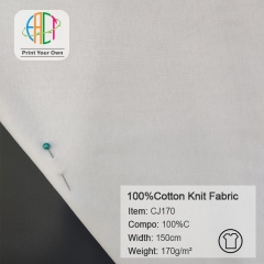 CJ170 Custom Printed Cotton Single Jersey Fabric 100% Cotton, 170gsm