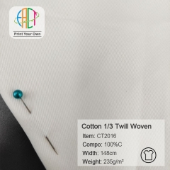 CT2016 Custom Printed Cotton 1/3 Twill Woven Fabric 100%Cotton , 235gsm