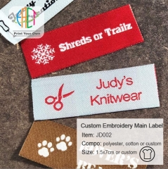 JD002 Custom Embroidery Main Label for Clothing Sewing Accessories