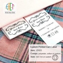 JD003 Custom Printed Care Label for Clothing Sewing Accessories