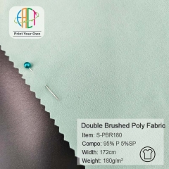 S-PBR180 Wholesale Double Brushed Poly Fabric 180gsm MOQ 25KG as a roll