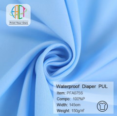 PFA075S Wholesale Waterproof Diaper PUL Fabric 150gsm MOQ 25KG as a roll