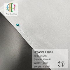 OGZ30 Custom Printed Polyester Organza Fabric 100%P 30gsm