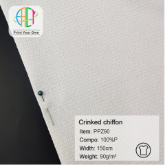 PPZ90 Custom Printed Crinked Chiffon Fabric 100%P, 90gsm