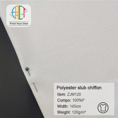 ZJM120 Custom Printed Polyester Slub Chiffon Fabric 100%P 120gsm