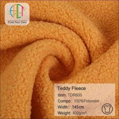 TDR600 Wholesale 100% Polyester Teddy Fleece Fabric Stock 400gsm MOQ 100 Yard