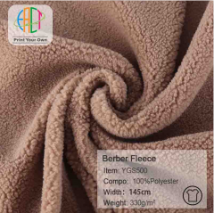 YGS500 Wholesale 100% Polyester Berber Fleece Fabric Stock 330gsm MOQ 100 Yard