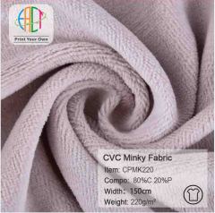 CPMK220 Wholesale CVC Minky Fabric 80%C 20%P Solid Color 220gsm MOQ 90y