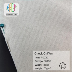 PGZ80 Custom Printed Polyester Check Chiffon Fabric 100%P 55gsm