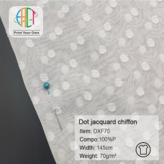DXF70 Custom Printed Dot Jacquard Chiffon Fabric 100%P, 70gsm