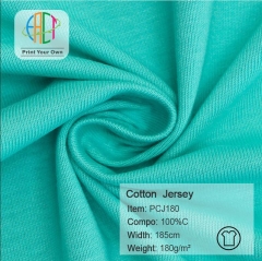 PCJ180 Wholesale Cotton Jersey Knit Fabric 100% Cotton 180gsm MOQ 25KG as a roll
