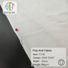 PJ180 Custom Printed Poly Knit Fabric NO MOQ, 95%P 5%SP, 180gsm