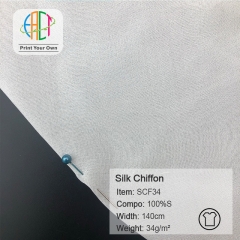 SCF34 Custom Printed Silk Chiffon Fabric 100%Silk 8MM, 34gsm