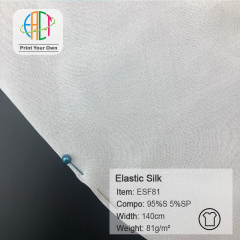 ESF81 Custom Printed Elastic Silk Fabric 95% Silk 5% Spandex 81gsm