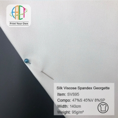 SVS95 Custom Printed Silk Viscose Spandex Georgette Fabric 47%S 45%V 8%SP, 95gsm
