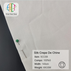 SCC68 Custom Printed Silk Crepe De Chine Fabric 100%Silk 16MM 68gsm