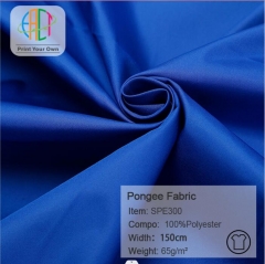 SPE300 Wholesale Plain Pongee Fabric 100% polyester 65gsm, MOQ100m