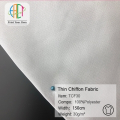 TCF30 Custom Printed Thin Chiffon Fabric 100%P 30gsm