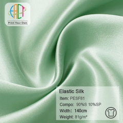 PESF81 Wholesale 19MM Elastic Silk Fabric 90%S 10%SP 81gsm MOQ 1m