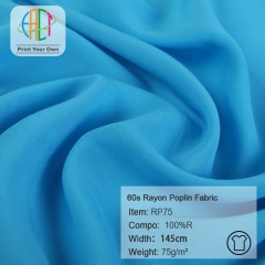 RP75 Wholesale 100%Rayon 60s Rayon Poplin Fabric 75gsm MOQ 120M as a roll