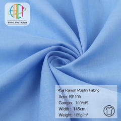 RP105 Wholesale 100%Rayon 45s Rayon Poplin Fabric 105gsm MOQ 120M as a roll