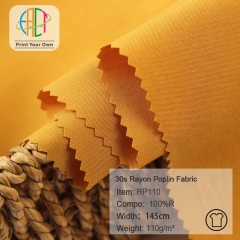 RP110 Wholesale 100%Rayon 30s Rayon Poplin Fabric 110gsm MOQ 120M as a roll