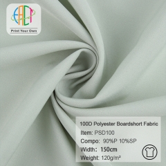 PSD100 Wholesale Plain 100D Polyester Boardshort 4-Way Stretch Fabric 90%P 10% SP 120gsm, MOQ100m