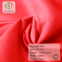 MST7515 Poly Matte Satin Fabric 100%P 120gsm MOQ 150m