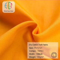 PCT2121 21s Cotton Twill Woven Fabric 190gsm MOQ 150m