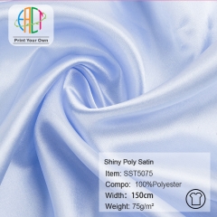 SST5075 Wholesale Shiny Poly Satin Fabric 100%P 75gsm, MOQ=200m