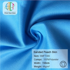 SMFT300 Wholesale Solid Sanded Peach Skin Fabric, 100%P, 98gsm, MOQ=150m