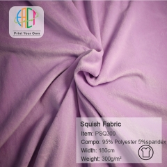 PSQ300 Wholesale Squish Fabric (Double Side Minky ) 95% Polyester 5% Spandex, Solid Color 300gsm MOQ 30KG as a roll