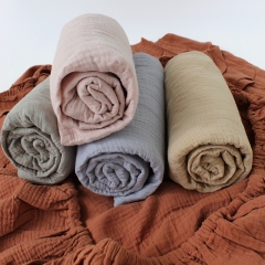 R001 100% Organic Cotton Super Soft Muslin Baby Crib Sheets Cot Bed Bedding Set Accept Custom