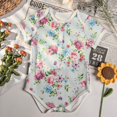 G022 Baby Girl Modal Floral Bodysuits Onesies Newborn to Infant