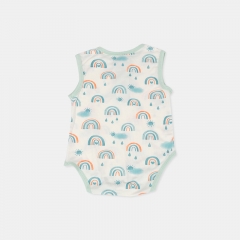 G020 Bamboo Lycra Knit Soft Romper Pajamas Summer Thin Tank Top Sleeveless Newborn Clothes