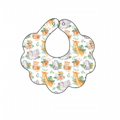 BB001 Custom Made Oekotex Baby Bib With Flower/Cloud Motif