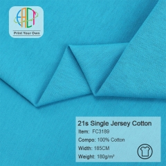 FC3189 21s Semi-combed Cotton Plain Weave Single Jersey Fabric