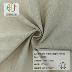 FC3487 32s Semi-combed Double Yarn Single Jersey Fabric