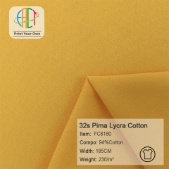 FC6180 32s Pima Lycra Cotton Fabric 94%Cotton 230gsm