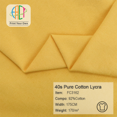 FC3162 40s Pure Cotton Lycra Fabric 92%Cotton 170gsm