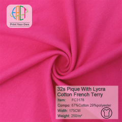FC3178 32s Pure Pique With Lycr Cotton French Terry Fabric