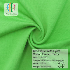 FC3251 40s Semi-combed Pique With Lycra Cotton French Terry Fabric
