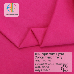 FC3319 40s Semi-combed Pique With Lycra Cotton French Terry Fabric