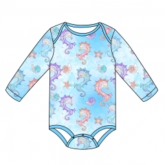 G036 Custom Long Sleeve Baby Onesie With Cotton or Bamboo Material