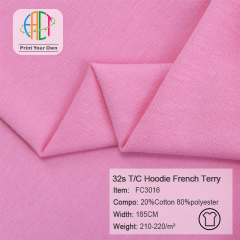 FC3016 32s 32s T/C French Terry Fabric 20%Cotton 80%Polyester 210-220gsm