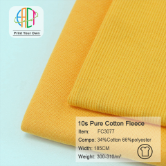 FC3077 10s Pure Cotton Fleece Fabric 34%Cotton 66%Polyester 300-310gsm