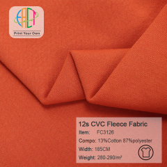 FC3126 12s CVC Fleece Fabric 13%Cotton 87%Polyester 280-290gsm