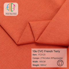 FC3125 10s CVC French Terry Fabric 21%Cotton 80%Polyester 300gsm