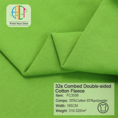 FC3556 32s Combed Double-sided Cotton Fleece Fabric 35%Cotton 65%Polyester 310-320gsm