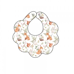 BB001 Custom Made Oekotex Baby Bib With Flower/Cloud Motif